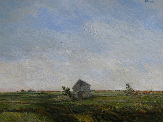 Old Barn Corn Crib Painting Acrylic On Paper
